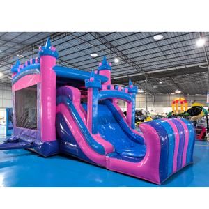 Yeni fabrika özel çocuk parti kullanımı düz renk PVC sıçrama ev açık şişme kale su kaydırağı THL marka satış - Product Image 1