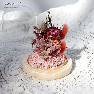 San Valentín 2024 <span class=keywords><strong>flores</strong></span> <span class=keywords><strong>silvestres</strong></span> preservación floral cúpula de cristal para artículos de decoración del hogar - Product Image 4