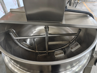 Marmite de cuisson industrielle en acier inoxydable à double enveloppe, à gaz ou électrique, pour la fabrication de sauces caramel, de confiseries et de sirops de canne à sucre, avec agitateur