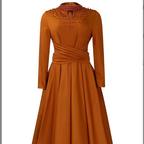 Women's New Fashionable Elegant High Waist Casual Big Swing Dress|  Alibaba.com