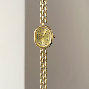 Vintage Oval Roman Numeral Women's Watch, Multi-Color Dial Chain Bracelet Quartz Wristwatch - Product Image 2