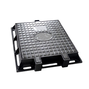 Bìa vuông với khung vuông en124 dễ uốn sắt gang D400 tùy chỉnh cửa cống Bìa bản lề Đen Gasket đường an toàn - Product Image 1