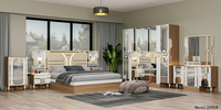 Ensemble complet de meubles de chambre à coucher de luxe pour lit King Size, design moderne en bois