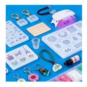 TOYSRUNNER Kit Profesional de Silicona para Joyería, Moldes Transparentes de Curado Rápido con Luz UV, Colgantes, Pendientes, Llaveros, Lámina Brillante - Product Image 6