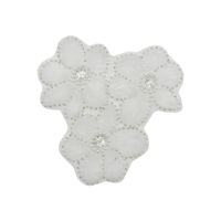 Applique florale en maille polyester perlée colorée, patch de pétales décoratif, accessoire de mode pour coiffure et artisanat DIY