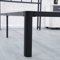 Fournisseur ODM Cadre de lit en acier pliable, extensible, pivotant, portable, avec tête de lit, rangement intégré, pour appartement, chambre et hôtel, à assembler