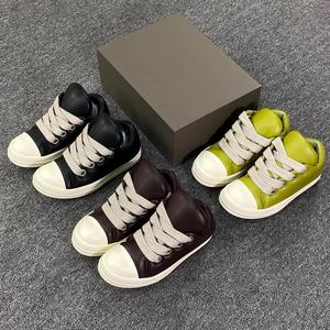 Zapatillas de Cuero Casuales de Lujo para Hombre 2025 de Alta Calidad con Cordones Grandes, Zapatos de Diseñador con Aumento de Altura para las Cuatro Estaciones - Product Image 6