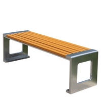 Prix usine banc de parc en acier inoxydable siège d'attente banc en bois dos nu pour attendre