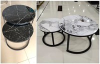 Table de thé en marbre à bout rond, petite pièce, meuble de salon moderne, décoration de la maison