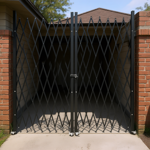 Porte de sécurité accordéon en acier à double pliage, 61 x 122 pouces, rétractable, commande manuelle, pour garage et remise - Product Image 2