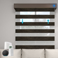 Moteur de stores zébrés intelligents pour l'intérieur, rechargeables et prise intégrée, occultant, 100% Polyester, Double couche, jour et nuit, stores zébrés