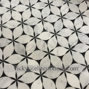 Diseño <span class=keywords><strong>de</strong></span> piedra natural Statuario Venato Bianco bambú pulido estriado blanco mármol ladrillo mosaico azulejos para decoración del hogar - Product Image 1