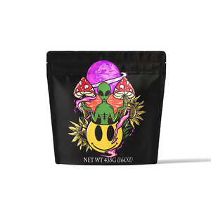 Bolsa de Embalaje de Alimentos Reutilizable a Prueba de Olores y Resistente a Niños con Diseño de Hongo Alienígena de 3.5g, con Cierre Hermético - Product Image 1