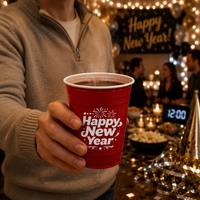 Gobelets en plastique jetables sans BPA de 18 oz, gobelets en plastique rouges pour fêtes, bars, discothèques, beer pong, pour boissons froides et chaudes