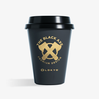 Gobelets en papier jetables LOKYO noirs à paroi simple pour café, thé et boissons chaudes à emporter avec couvercle