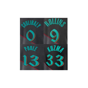 Nouveau maillot de basket-ball 2025 noir imprimé et cousu 0 Coulibaly 13 Poole 33 Kuzma Grande taille Design respirant - Product Image 1