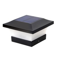 Lampe solaire pour poteau IP65 à LED bicolore avec batterie intégrée pour clôtures de jardin et portails - Éclairage extérieur de style moderne
