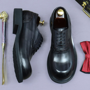 British-style business formal leather <b>shoes</b> for men - genuine cowhide, retro leather, Oxford style, wedding <b>shoes</b>, lightweight - Product Image 6