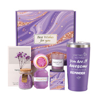 Panier-cadeau personnalisé de luxe en coton bleu avec impression UV pour spa, idéal pour un anniversaire - Lunaire L-05