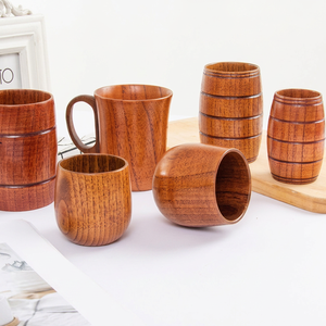 Tasse à café en bois foncé faite à la main avec <span class=keywords><strong>soucoupe</strong></span> assortie, mug en bois écologique classique, logo gravé personnalisé pour la maison ou le café - Product Image 3