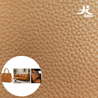 Tissu en cuir synthétique PU classique mat personnalisé à motif litchi tridimensionnel pour bagages, sellerie et intérieur automobile