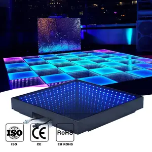 Matrix up matras lantai led, tikar lantai dansa led nirkabel titik cahaya 64 piksel sentuhan sensitif