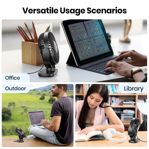<span class=keywords><strong>Ventilateur</strong></span> de bureau <span class=keywords><strong>USB</strong></span> portable K62C avec câble de 1,2 m, fonctionnement ultra-silencieux, <span class=keywords><strong>grand</strong></span> débit d'air, <span class=keywords><strong>ventilateur</strong></span> de table personnel pour le bureau, la maison, l'étude - Product Image 5
