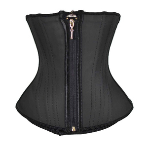 Ceinture en latex noir 28 cm Active Lifestyle avec 9 baleines, fermeture éclair pour la vente en gros en boutique 821-28cm-47 3Hook - Product Image 2