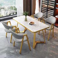 Ensemble de table basse rectangulaire de style nordique, luxe léger, et combinaison de chaises de salle à manger simples pour petite famille, idéal pour le thé et le lait, ensemble pré-assemblé.