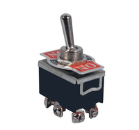 Interrupteur à bascule métallique robuste M12 6 broches DPDT ON-OFF-ON avec bornes hélicoïdales à vis 15A 250V 20A 125V IP65 -25°C +85°C