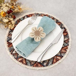 Anneaux <span class=keywords><strong>de</strong></span> <span class=keywords><strong>serviette</strong></span> faits à la main, rustiques, réutilisables, style bohème, pour Noël, Thanksgiving, mariage, décoration élégante <span class=keywords><strong>de</strong></span> table à manger - Product Image 1