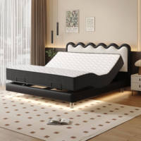 Modernes Schwebendes Bettgestell |   Elektrisch Verstellbares Zero-Gravity-Plattformbett |   Premium Tech-Cloth Kingsize-Bett mit leisem Motor