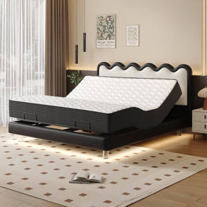 Cadre de lit flottant moderne |   Lit plateforme électrique réglable à gravité zéro |   Lit King Size en tissu technique haut de gamme avec moteur silencieux - Product Image 2