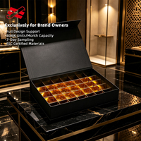 Kotak Hadiah Cokelat Magnetik Mewah HENGXING dengan Pembatas Emas Kustom, Kotak Kertas Kaku untuk Permen Bonbon, Kemasan Kustom Merek