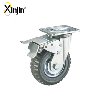 200mm <span class=keywords><strong>PU</strong></span>-Abdeck materialien schwenkbares Industrie rollen rad mit Doppel lager - Product Image 5