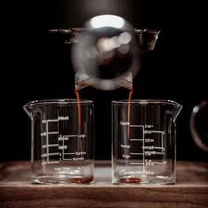 BCnmviku 60ML/2 OZ فوهة قياس زجاجية زجاجية من بوروسيليكات اكسسوارات القهوة إبريق غزل الحليب أدوات المطبخ 2024
