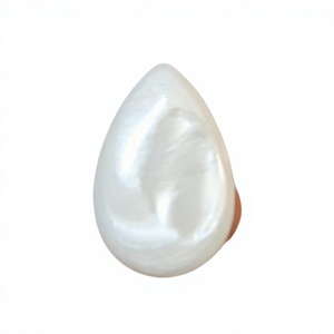 Hot Sale FAIJAN GEMS Pear Cut Brilliant White Mother Pearl Moti Two <b>Flat</b> <b>MOP</b> Loose Gemstone Third Party Certified Wholesale - Product Image 1