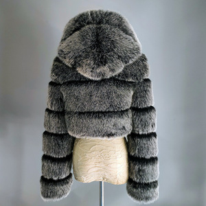 Manteau d'hiver pour <span class=keywords><strong>femme</strong></span> en fausse fourrure, <span class=keywords><strong>veste</strong></span> courte tendance <span class=keywords><strong>avec</strong></span> <span class=keywords><strong>capuche</strong></span> pour <span class=keywords><strong>femme</strong></span> - Product Image 3