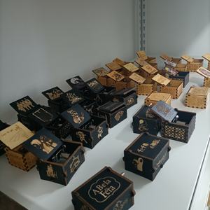 Nueva Llegada, Caja <span class=keywords><strong>de</strong></span> Música <span class=keywords><strong>de</strong></span> Madera con Manivela, Personalizada, Mini, Grabada con Láser - Product Image 6