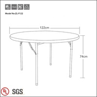Tables rondes pliantes en plastique directes d'usine table pliante blanche extérieure de restaurant pour le mariage de partie