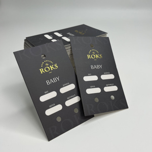 Carte de présentation personnalisée en papier noir pour bijoux, avec estampage à chaud doré, pour boucles d'oreilles, avec logo imprimé, carte d'emballage pour boucles d'oreilles - Product Image 3