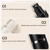 Flacons de parfum rechargeables en aluminium 10 ml 5 ml 8 ml avec capuchon magnétique noir et atomiseur pressurisé pour parfum