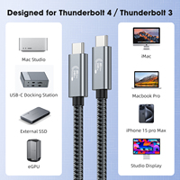 Kabel USB4 40G 240W 5A tipe-c cocok untuk Thunderbolt 3 menghubungkan video 8K berkepala ganda multifungsi
