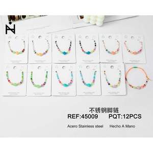 Bracelet de cheville en forme de coquille de fleur, en acier inoxydable, fait à la main, 12 pièces, bijoux tendance pour femmes - Product Image 1