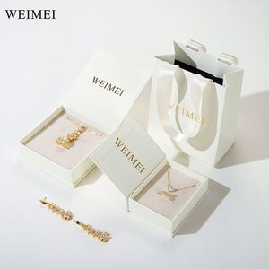 Custom Logo White Paper <b>Book</b> Shape Jewelry <b>Box</b> Eco-Friendly Custom Color Packaging for Earring and Necklace - Product Image 1