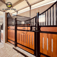 Porte de box pour chevaux portable sur mesure, avec cadre en acier galvanisé et partie inférieure entièrement en bambou