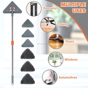 <span class=keywords><strong>Triangolo</strong></span> WetDry soffitto finestra in legno duro pavimento di pulizia della parete <span class=keywords><strong>Mop</strong></span> manico lungo lavavetri in microfibra ciniglia Pad <span class=keywords><strong>Mop</strong></span> da parete - Product Image 2