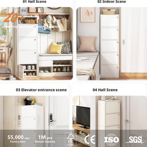 Armoire à chaussures étroite et haute de style moderne minimaliste avec étagère amovible pour les petits espaces <span class=keywords><strong>d</strong></span>'entrée, étagère à chaussures multi-niveaux - Product Image 2