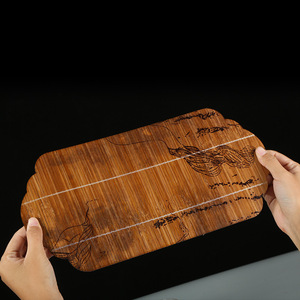 Handmade Bamboo Woven Tea <b>Mat</b> Set Irregular Shape Zen Style Heat Insulating Waterproof Tea Table Runner With Cups Coasters - Product Image 2