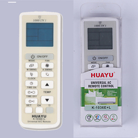 Control Remoto Universal Inteligente para Aire Acondicionado HUAYU K-1036E-L, Código Fijo, 2 Pilas AAA